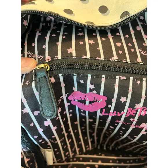 Betsy Johnson BackPack Art to Wear Grunge Y2K 90s Chunky Chevron Polka Dot Flaws - Picture 6 of 16